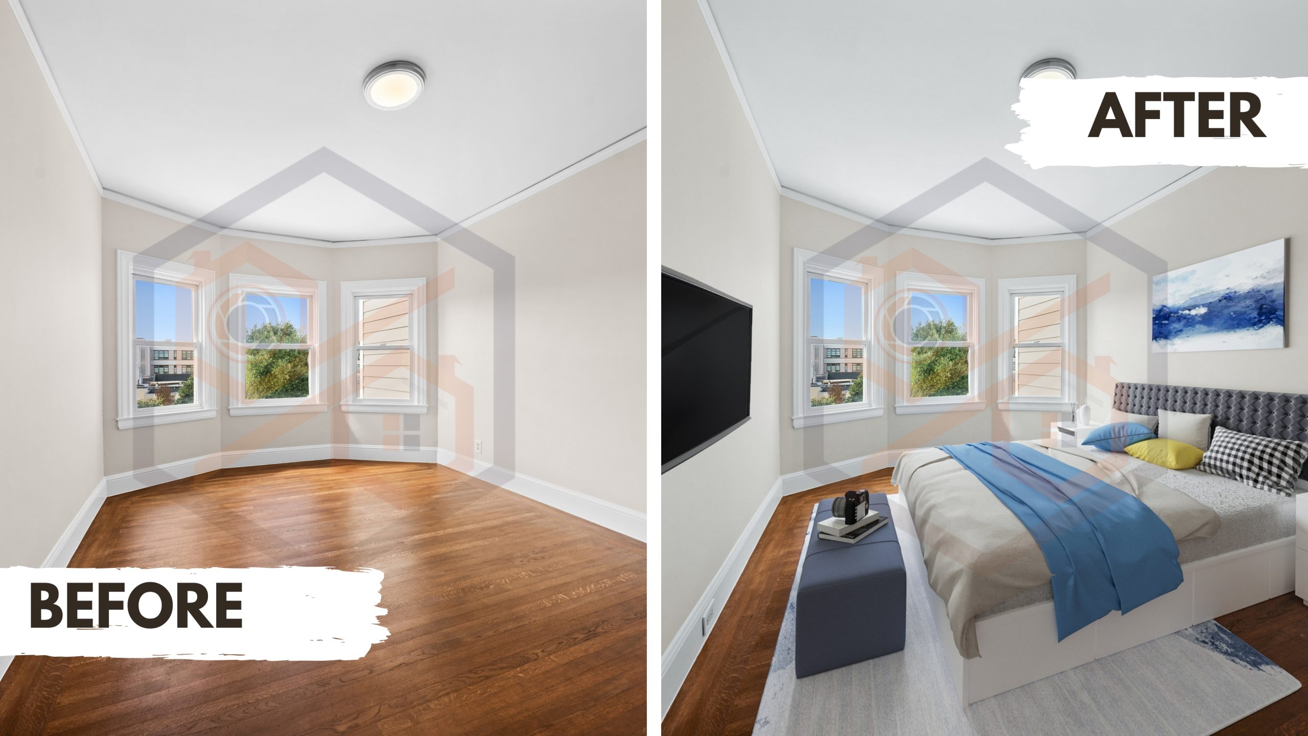 before after virtual staging|Before and After virtual staging - Team PicPros|before after results of virtual staging